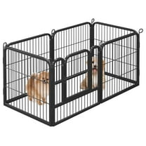 25" Heavy Duty Dog Fence Pen Outdoor for RV/Camping/Yard/Garden, Exercise Pen Kennel for Small/Medium Animals (6 Panels, Black)