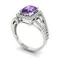thumbnail image 2 of Halo Engagement Ring for Women - 1.935ct Simulated Alexandrite in 18K White Gold Promise Ring, 2 of 6