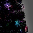 thumbnail image 4 of BaytoCare 6FT Pre-Lighted Fiber Optic Christmas Tree, Fake Xmas Tree Snow Flowers LED Pre-Lit Pine Tree Christmas Decorations Indoor, 4 of 19