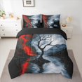 thumbnail image 2 of Manfei Rustic Plant 7pcs Bedding Comforter Set,Red Lightning Queen Bedding Sets,Lake Mountain Pattern Queen Sheet Sets For Adults,Ultra Soft Home Decor Reversible, 2 of 8