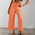 thumbnail image 1 of WILLBEST Pantalones Palazzo de Verano para Mujer, Informales, de Pierna Ancha, Cintura Alta, Holgados, a Rayas, para Playa, para Viajes, con Estilo y Comodidad Diarios. Extra Grande, 1 of 4