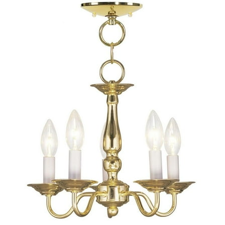 Traditional Five Light Chandelier-Polished Brass Finish Bailey Street Home 218-Bel-1653642