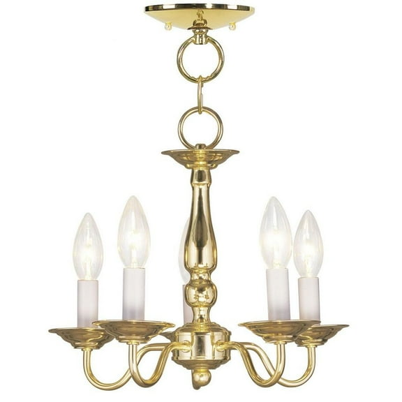 Traditional Five Light Chandelier-Polished Brass Finish Bailey Street Home 218-Bel-1653642