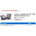 thumbnail image 2 of Air Filter - Compatible with 1997 - 2004 Mitsubishi Diamante 3.5L V6 1998 1999 2000 2001 2002 2003, 2 of 2