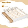 thumbnail image 2 of Costway Cadre de Lit en Bois Format Grand avec Tiroirs de Rangement Roulants Support à Lattes en Bois Blanc, 2 of 10