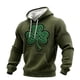 thumbnail image 2 of Ceisia Men's St. Patrick's Day EKG Four-Leaf Clover Hoodie | Waffle Knit Slim Long-Sleeve Casual Sweatshirt Gift, 2 of 3