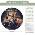 thumbnail image 2 of Gossip Girl-theme Fitted Round Tablecloths Elastic Edged Table Covers Waterproof Table Cloth for Kitchen Holiday Party Tables Decor 150cm, 2 of 6