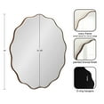 thumbnail image 6 of Kate and Laurel Viona Modern Scalloped Round Mirror, 32 Inch Diameter, Bronze, Decorative Circle Bathroom Mirror for Over Sink with Unique Rippled Edge for Wavy Wall Decor Accent, 6 of 9