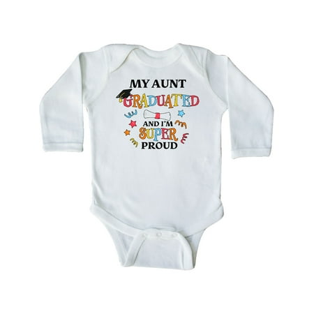 

Inktastic My Aunt Graduated and I m Super Proud Gift Baby Boy or Baby Girl Long Sleeve Bodysuit