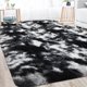 thumbnail image 1 of Alfombra Merelax Shaggy Soft, 152 x 244 cm, teñida con corbata, negro y blanco, 1 of 7