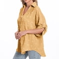 thumbnail image 6 of pstuiky Workout Tops Trendy Short Sleeve Solid Color Womens Blouses Formal Loose Fit V-Neck Clothes Outfits Blouses for Women, 6 of 9