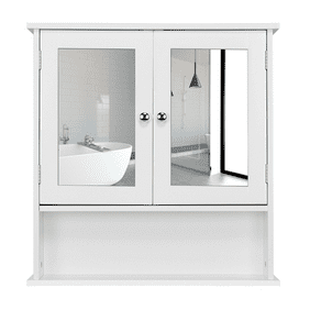 Andis Medicine Cabinet With Mirrored Door And 3 Cubbies In White