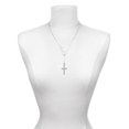 thumbnail image 3 of Delight Jewelry Stainless Steel Numbers 6:24 - Bless and Keep You Engraved Cross - Silver tone Elegant Infinity Lariat Necklace, 3 of 4