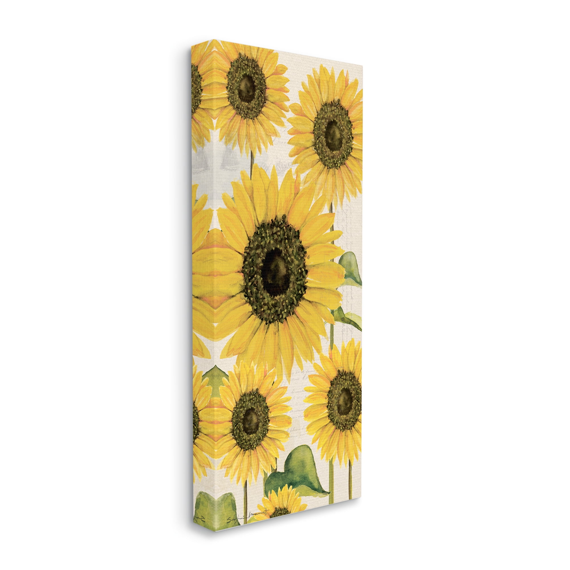 Stupell Industries Vintage Farmhouse Sunflower Bunch Vintage Script Text, 13 x 30, Design by Stephanie Workman Marrott
