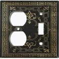 thumbnail image 5 of Metal Light Switch Plate Cover Black Yellow French Victorian Frame Damask FRA001, 5 of 14