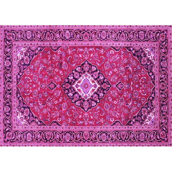 Ahgly Company Indoor Rectangle Medallion Pink Traditional Area Rugs, 4' x 6'