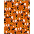 thumbnail image 5 of Happy Halloween Boo Throw Blankets, Cartoon Pumpkin Spooky Black Cats Ghosts Soft Fleece Blanket Decorative for Home Sofa Couch Chair Living Bedroom,40x50 inches, Orange, 5 of 6