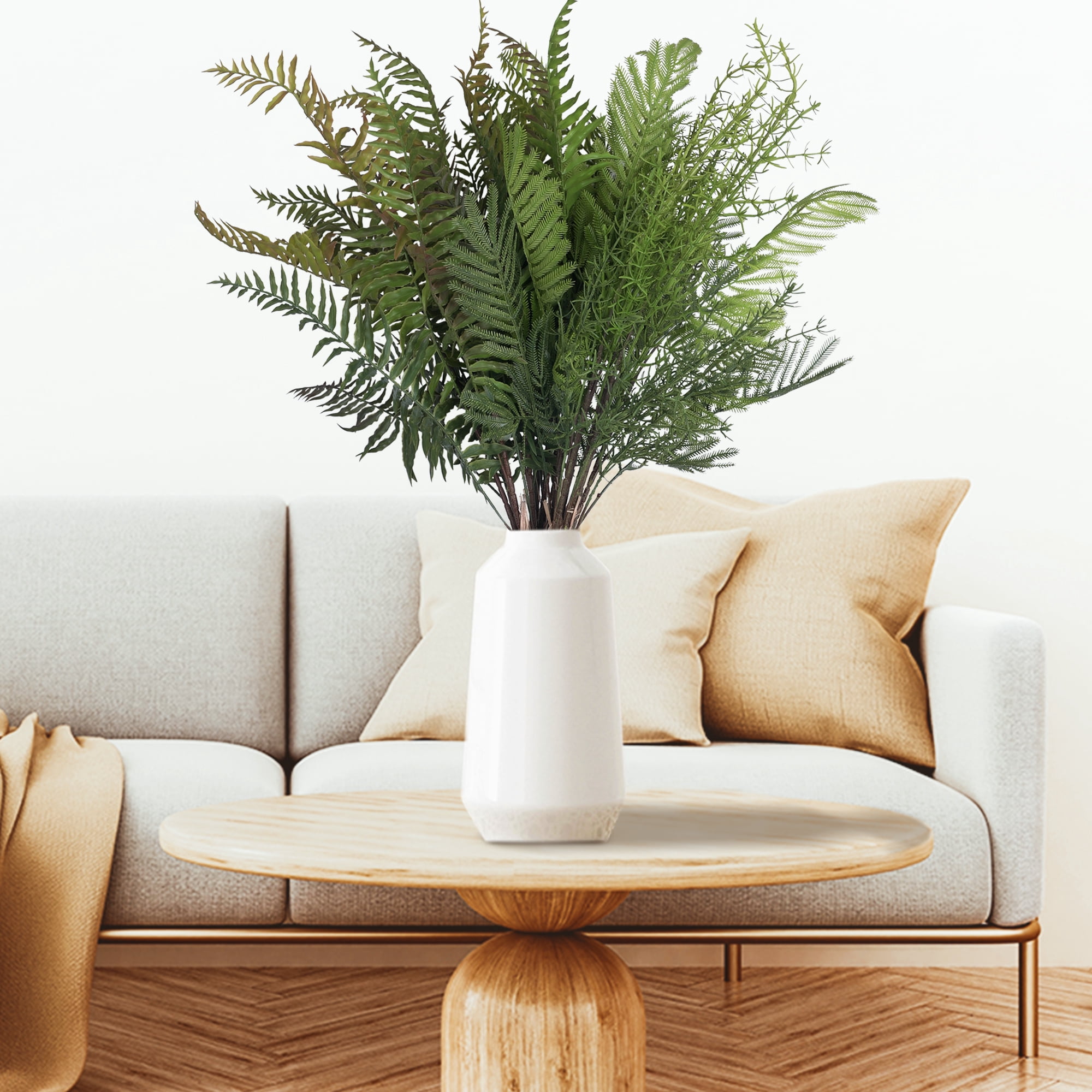 Unique Bargains Artificial Bracken Stems Leaves Faux Greenery Plants Green_Fern