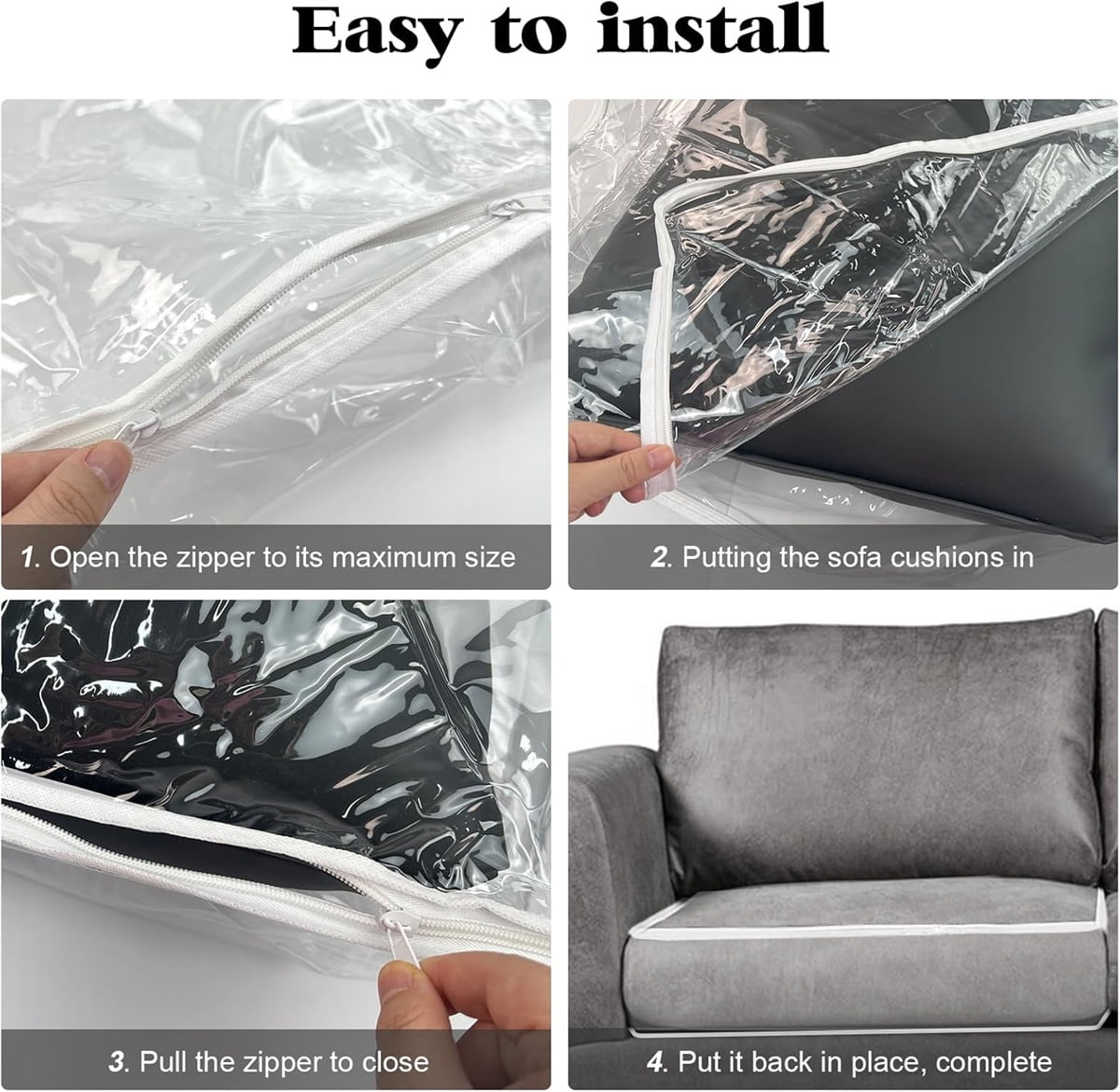 Plastic Sofa Seat Cushion Cover,1pack Plastic Cushion Cover Replacement,28x28x9 Inch Waterproof Sofa Protector for Home,Office
