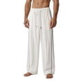 thumbnail image 2 of WPPGONE Mens Workout Pants Baggy Loose Wide Fit Elastic Waisted Drawstring Straight Leg Bottoms Sports Gym Athletic Active Casual Summer Trousers with Pockets, 2 of 8