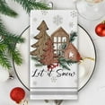 thumbnail image 5 of Hello Winter Pine Cone Kitchen Dish Towels Set of 2, Let It Snow Christmas Tree Red Berry Bow Hand Towels Drying Baking Cooking Cloth, Snowflake Farmhouse Holiday Home Kitchen Decor 18x26 Inch, 5 of 6