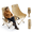 Beige, variant on Aoran Portable Folding Camping Chair with Raised Backrest & Double Comfort, Outdoor Moon Chair Lightweight Foldable for Camping, Beach, Fishing and Sports, 2 Pack, Black