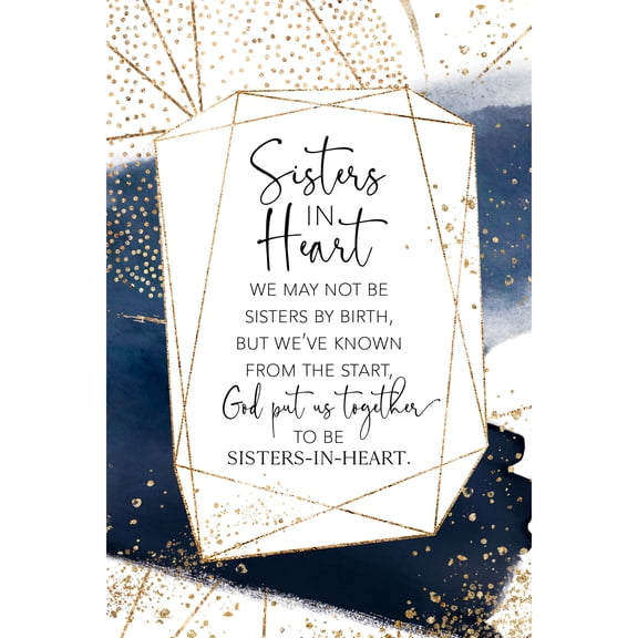Dexsa Sisters in Heart Wood Plaque with Inspiring Quote 6 inches x 9 inches - Easel and Hanging Hook