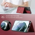 thumbnail image 2 of Case for Galaxy S22 Ultra, Wallet Case w/Magnetic Credit Card Holder [Kickstand Feature][4 Card Slot] Detachable Cover fit Magnetic Car Mount, Case Compatible w/Samsung Galaxy S22 Ultra- Red, 2 of 9