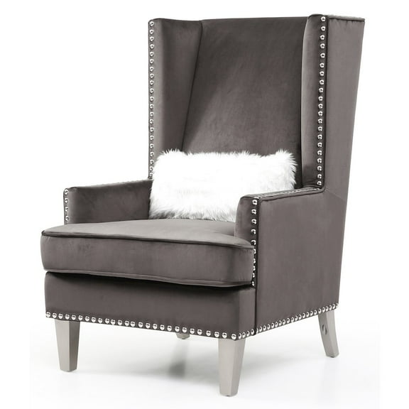 Glory Furniture Wilshire Accent Chair in Gray Color