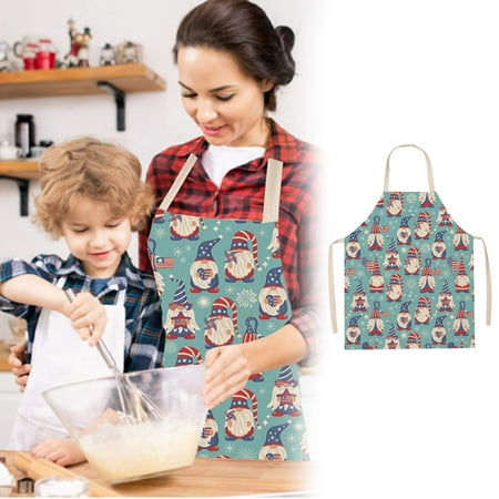 

Hxoliqit American Independence Day Apron Home Party Sleeveless Coverall Kitchen Cooking Apron Adjustable Baking Apron (1pc) Kitchen Gadgets kitchenware Holiday Decoration
