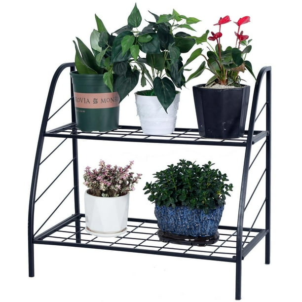 Ktaxon 2 Tier Plant Stand Planter Rack Step Style Metal Plant Stand