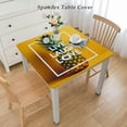 thumbnail image 2 of BANET  Tablecloth, Tropical Pineapple Fruit with Sunglasses on Yellow Wood Board Joyful Print, Dining Room Kitchen Rectangular Table Cover, Multicolor White, 2 of 7
