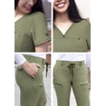 thumbnail image 5 of Adar Pro Everyday Expert Scrub Set For Women - Curved V-Neck Scrub Top & Tapered Drawstring Scrub Pants, 5 of 7