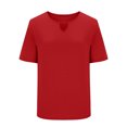 thumbnail image 7 of Ailaofu Womens Plus Size Tops Short Sleeve Shirts Crew Neck Dressy Casual Blouses Trendy Keyhole Tunic Top, 7 of 7