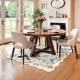 thumbnail image 2 of YOUFORTONG 5x5 Washable Floral Scalloped Area Rug, Non Slip Soft Water Resistant Square Carpet for Living Room Bedroom Nursery Kitchen Farmhouse Dorms,Cream, 2 of 6