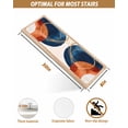 thumbnail image 4 of Stair Treads for Wooden Steps, Navy Blue Burnt Orange Peel and Stick Stair Treads with Reusable Adhesive, Boho Art Modern Geometric Non Slip Indoor Stairs Runner Rugs Mats for Elders Dogs 8"x30" 7PCS, 4 of 7