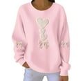 thumbnail image 5 of Taqqpue Women Valentine Day Sweatshirt Love Heart Printed Pullover Sweatshirt Cute Long Sleeve Crew Neck Casual Plus Size Top for Women, 5 of 5
