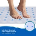 thumbnail image 4 of Kenney® Inside the Shower Vinyl Semi-Brushed Bath Mat with Suction Cups and Drain Holes, 27.5" L x 15.5" W, Clear and Blue, 4 of 6