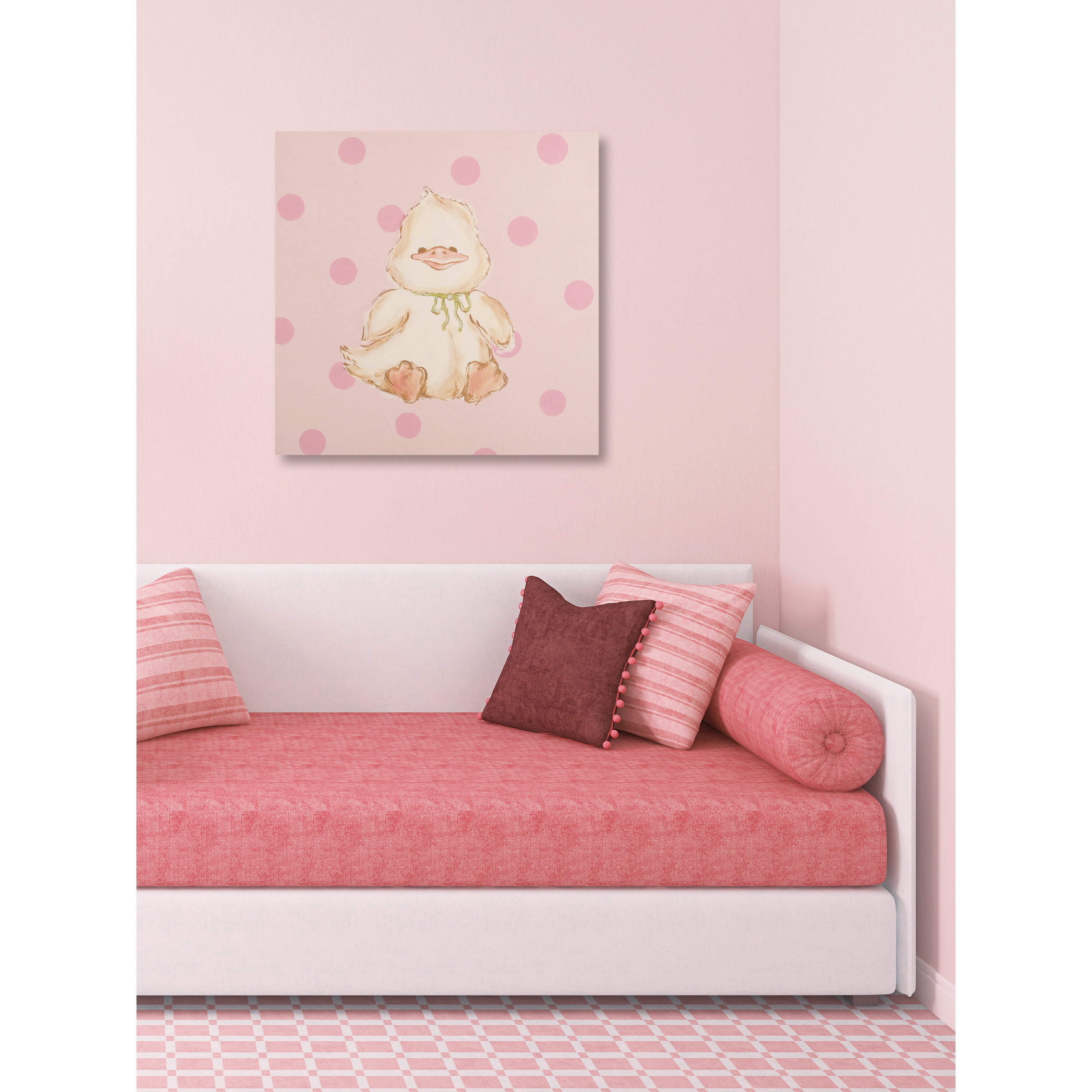 Marmont Hill "Snuggly Duck" by Reesa Qualia Painting Print on Wrapped Canvas