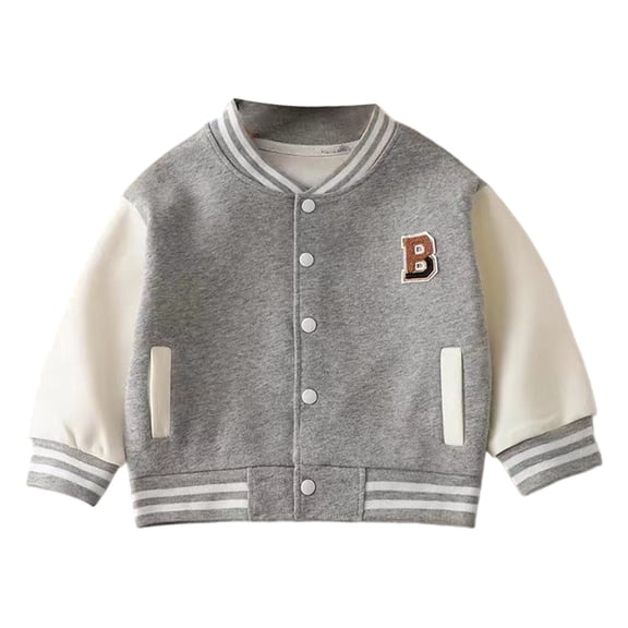 Coerni Boys & Girls Varsity Jackets Contrast Long Sleeve Embroidery Bomber Jackets Button Down Cardigan Baseball Coats