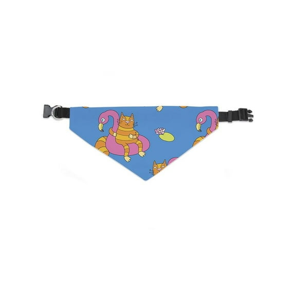 Cat On A Flamingo Floater Bandana  -Image by Shutterstock,  Medium