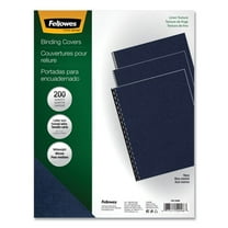 Fellowes Mfg Co. 52098 11 in. x 8.5 in. Expressions Linen Texture Presentation Covers for Binding Systems - Navy (200/Pack)