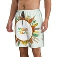 thumbnail image 2 of Disketp Men'S Swim Trunks Hawaiian Breathable Surf Beach Swimsuits Mesh Lining Beach Shorts With Pockets-World Travel3, 2 of 9
