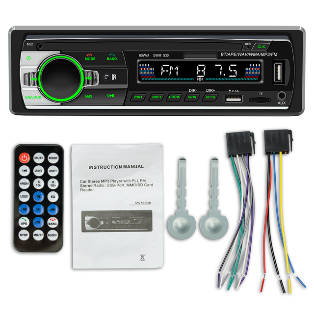 Autoestéreos Mp3 1 Din SWM-530 4 pulgadas de pantalla táctil coche bluetooth OKEPOO SWM-530