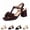 Black, variant on Women's Chunky Heel Sandals Bow Knot Slingback Strap Comfortable Open Toe Slip On Non Slip Walking Shoes Beige 7 Wide