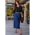 thumbnail image 3 of Roaman's Women's Plus Size Drop Needle Henley Lightweight Sweater Knit, 3 of 5