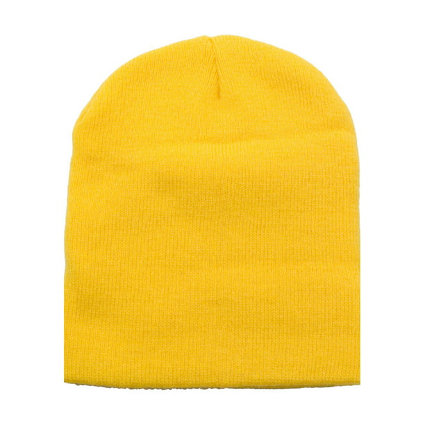 Simplicity Women Men Short Knit Yellow Beanie Hat Costume Skull Cap - Walmart.com