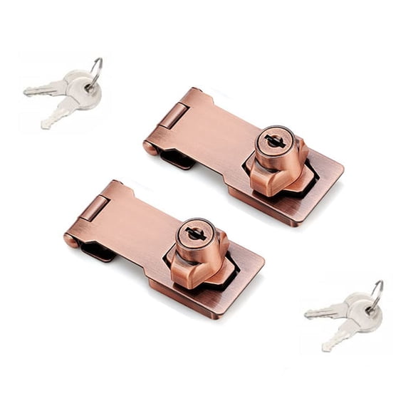 2 paquetes de cerraduras de cerrojo con llave, perilla giratoria, cerrojo de bloqueo con llave para puertas pequeñas, gabinetes y más, cerrojo de acero inoxidable, pestillo de seguridad, cerradura de