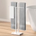 thumbnail image 1 of Standing Towel Rack Towel Rack Stand with Marble Base for Bathroom Floor SUS Stainless Steel Brushed Finish BTH, 1 of 8
