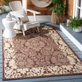 thumbnail image 2 of Safavieh Courtyard Dani Bordered Indoor/Outdoor Area Rug, Chocolate/Natural, 4' x 5'7", 2 of 10